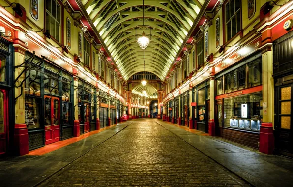 Картинка улица, фонари, London, England, витрины, United Kingdom