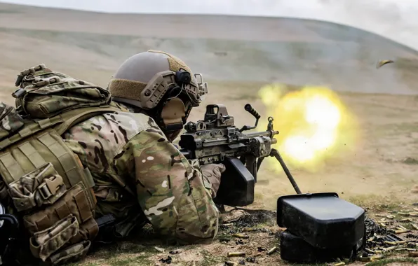 Картинка Afghanistan, United States Spec Ops, M249 Squad Automatic Weapon