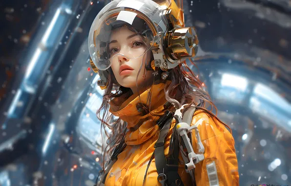 Картинка girl, spacesuit, Ai art