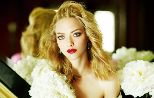 Модель, портрет, макияж, актриса, прическа, красотка, Amanda Seyfried, Elle