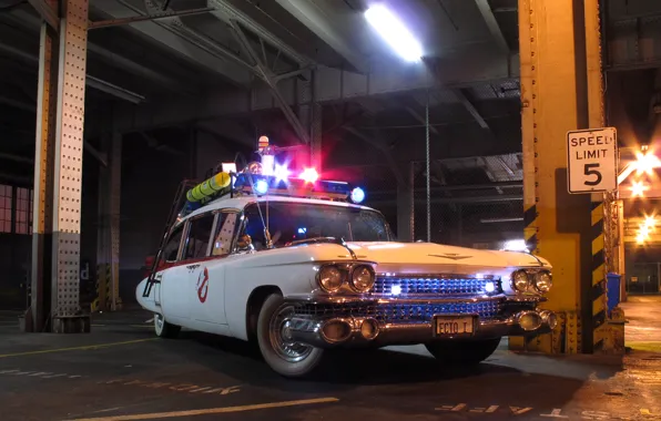 Машина, ghostbusters, кадиллак, охотники за привидениями