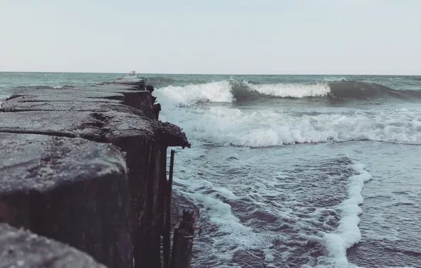 Море, пляж, волна, прибой