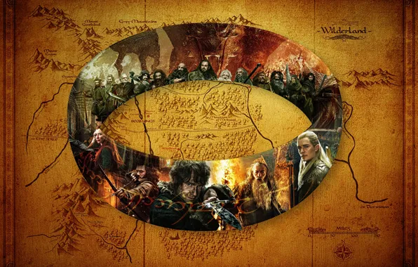 Карта, The Hobbit, Бильбо Бэггинс, Леголас, Тауриэль, Кольцо Всевластия, Гномы Эрибора