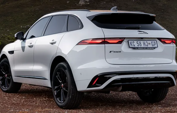 Картинка Jaguar, power, SUV, exterior, 2021, Jaguar F-Pace, Jaguar F-Pace R-Dynamic Black Pack, white color