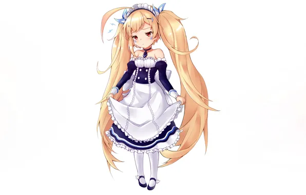 Girl, cleavage, long hair, dress, anime, beautiful, pretty, blonde