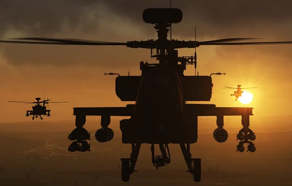 Игра, вертолёт, Apache, ударный, авиасимулятор, «Апач», «Eagle Dynamics», DCS World