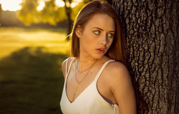 Girl, summer, lips, necklace, freckles, Kyler Quinn