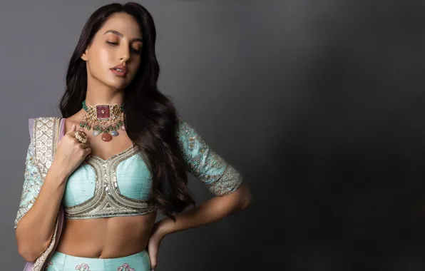 Dark, girl, model, pretty, face, pose, portrait, Nora Fatehi