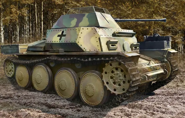 Германия, лёгкий танк, 20-мм, 2 cm, Aufklärungspanzer 38(t), KwK 38, Sd.Kfz. 140/1, Разведывательный танк