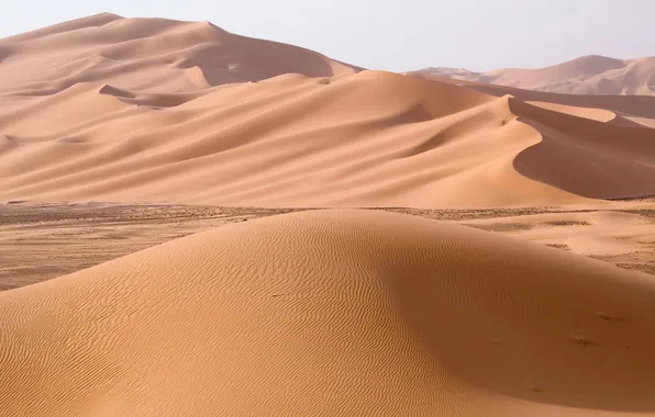 Картинка песок, холмы, пустыня, дюны, африка, ливия