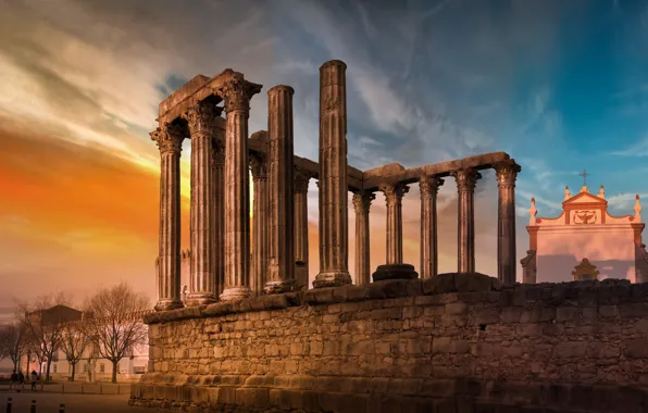 Руины, Evora, Portugal