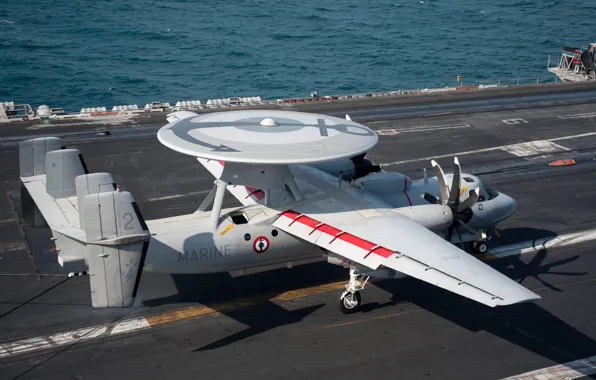 Посадка, ДРЛО, Авианосец, ВМС Франции, E-2D Hawkeye, USS Harry S. Truman (CVN-75), Marine Nationale