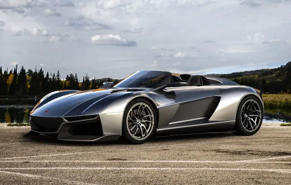 Озеро, Лес, Суперкар, Supercar, 2014, Резвани, Rezvani Beast