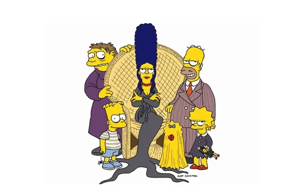 Halloween, minimalism, cartoon, crossover, fun, fear, holiday, The Simpsons