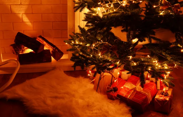 Украшения, игрушки, елка, Новый Год, Рождество, камин, Christmas, merry