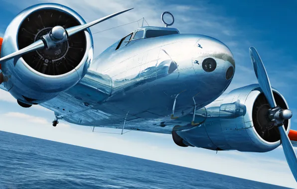 Арт, Lockheed, Model 10, Electra, Ron Cole, самолёт общего назначения, двухмоторный легкий транспортный и пассажирский …