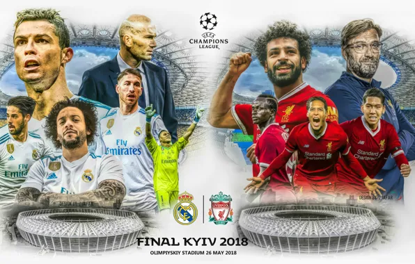 Футбол, плакат, 2018, Киев, Ливерпуль, Лига Чемпионов, Реал Мадрид, Финал