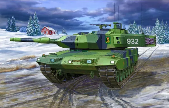 Картинка war, art, painting, tank, LEOPARD 2 A5