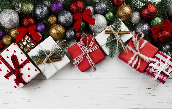 Шары, Новый Год, Рождество, подарки, Christmas, balls, wood, New Year