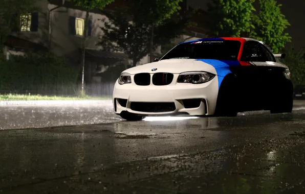 Картинка BMW, light, rain, Coupe, night, front