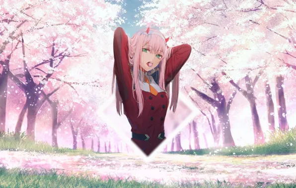 Pink, Sakura, Darling In The Frankxx, Zero Two