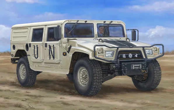 Картинка рисунок, автомобиль, Dongfeng Meng Shi, Hardtop Version A, Military Light Utility Vehicle