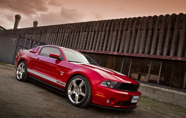 Mustang, Ford, red, 2011, Roush, Stage