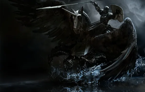 Конь, воин, всадник, рыцарь, Pegasus