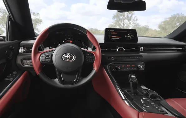 Toyota, салон, Supra, 2019, Toyota GR Supra, GR Supra
