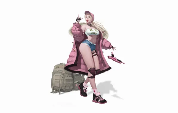Pink, Girl, Gun, Beautiful, Sexy, Art, Style, hip-hop