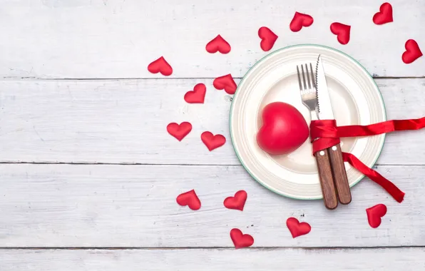 Любовь, сердце, нож, сердечки, love, вилка, romantic, Valentine's Day