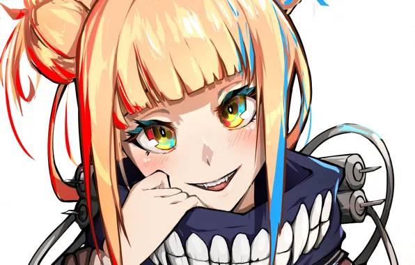 Взгляд, девушка, улыбка, зубы, маска, Моя геройская академия, My Hero Academia, Boku No Hero Academia