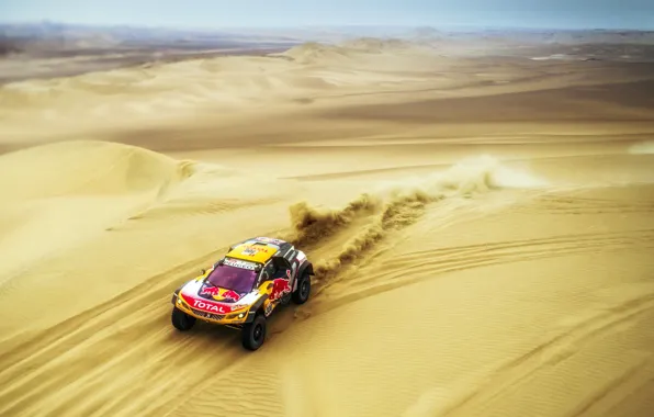Песок, Авто, Спорт, Машина, Гонка, Peugeot, Red Bull, 300