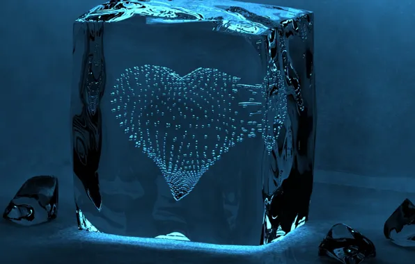 Картинка лед, обои, сердце