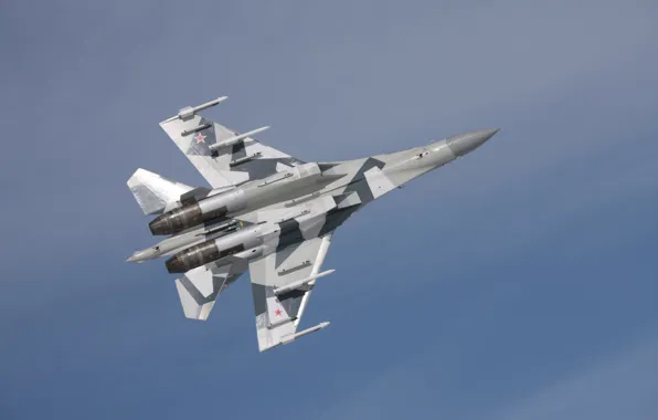 Картинка Полёт, Су-35, В воздухе, Su-35, Российский истребитель 4++