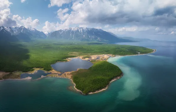 Горы, красота, Байкал, простор, Андрей Грачев, великолепный пейзаж, Мыс Коврижка