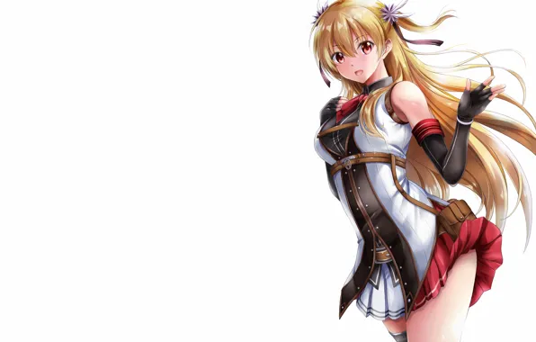 Girl, sexy, long hair, dress, anime, beautiful, pretty, blonde