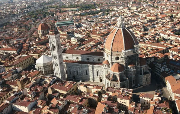 Cathedral, church, city, Santa Maria del Fiore, Firenze, Tuscany, Florence, houses