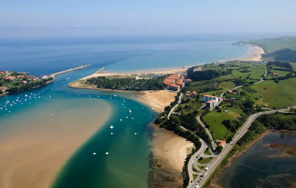 Испания, beach, Spain, boats, Cantabria, Страна Басков, Basque Country, San Vicente de la Barquera