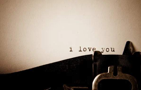 Текст, бумага, надпись, машинка, i love you, печатная, пишущая