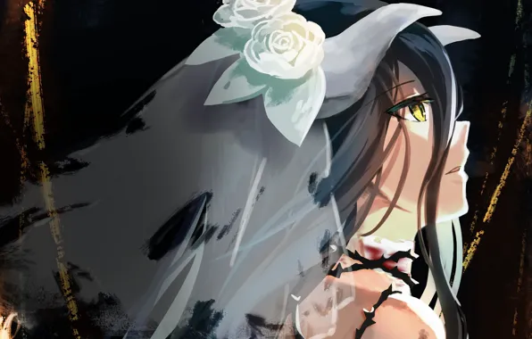 Overlord, невеста, фата, Владыка, Альбедо