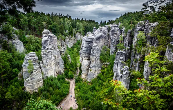 Природа, Дорога, Скалы, Парк, Пейзаж