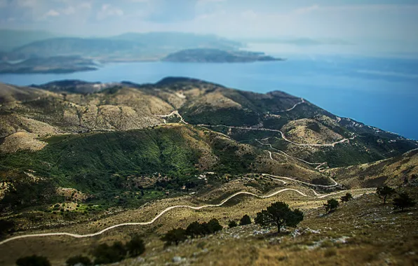 Остров, греция, kerkira, corfu