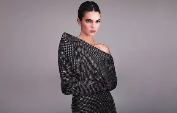 Взгляд, девушка, фото, модель, платье, брюнетка, Kendall Jenner, LOreal Paris