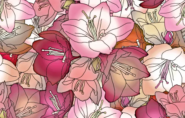 Цветы, розовый, текстура, бутоны, design, pattern, floral
