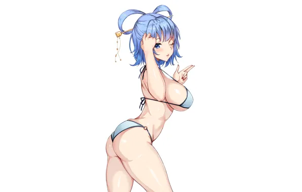 Girl, hot, sexy, ass, boobs, anime, short hair, butt
