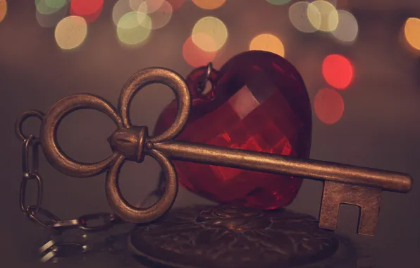 Картинка сердце, ключ, кулон