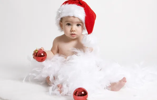 Праздник, Новый Год, Рождество, Christmas, New Year, child, baby, santa