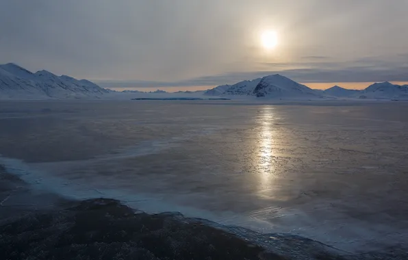 Горы, ледник, Норвегия, Norway, Svalbard, Шпицберген, Свальбард, Национальный парк Сёр-Шпицберген
