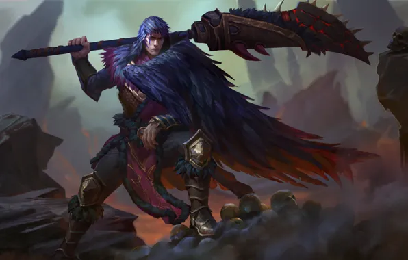 Воин, мужчина, hon, art, Heroes of Newerth, Nomad, Bloodstorm Nomad